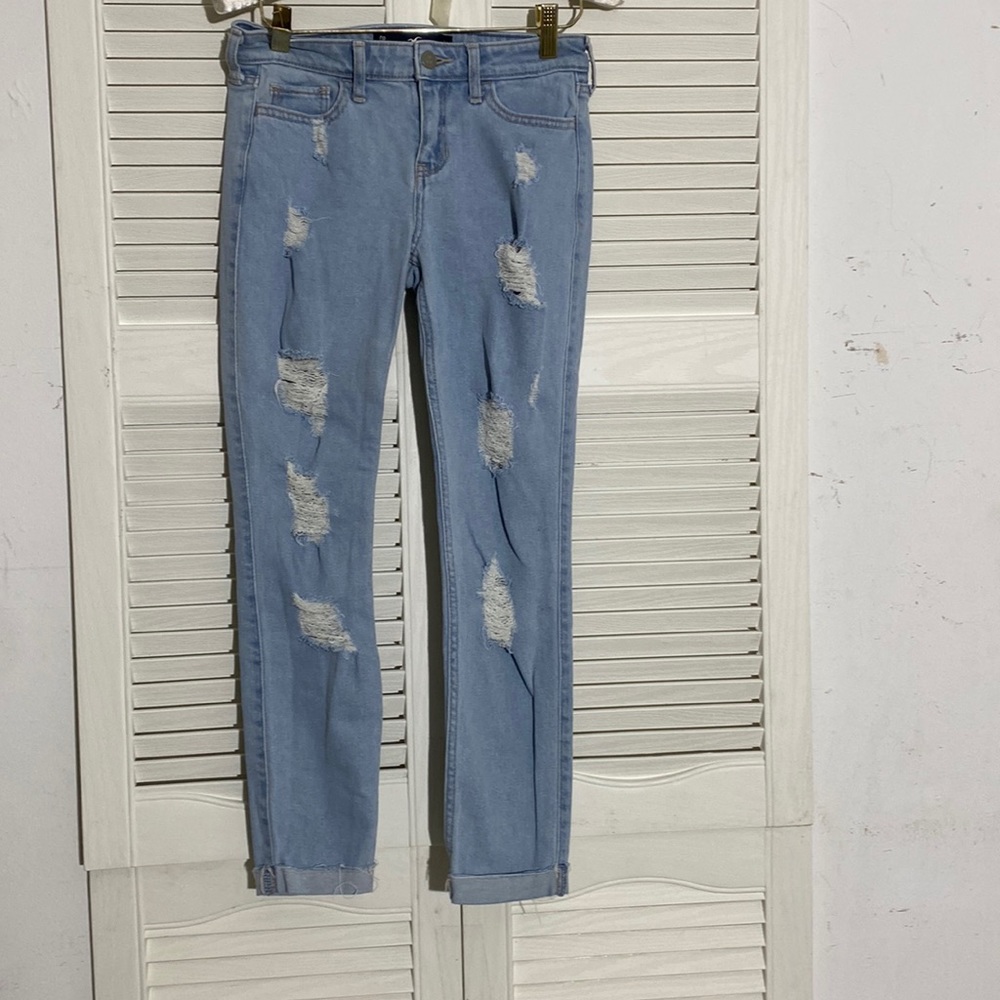 Hollister pants waist 24 low rise super skinny crop